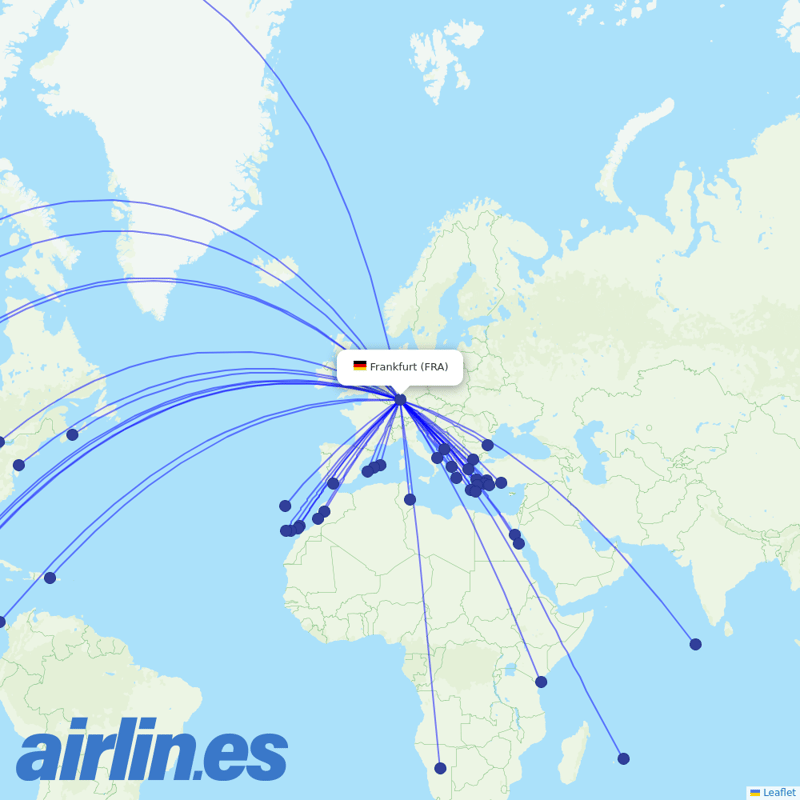 Airbus Transport International from Frankfurt Airport destination map