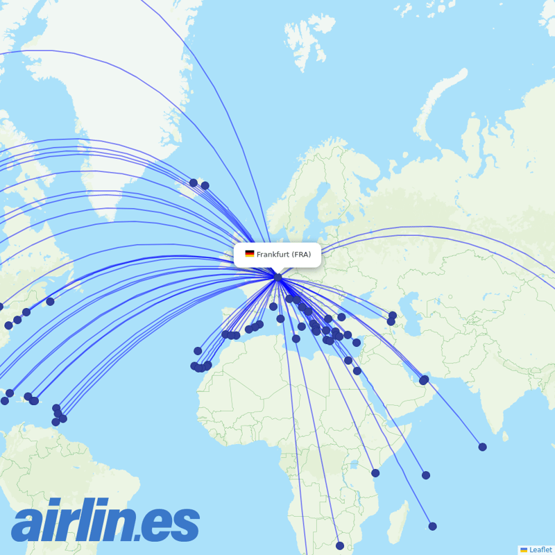 Condor from Frankfurt Airport destination map