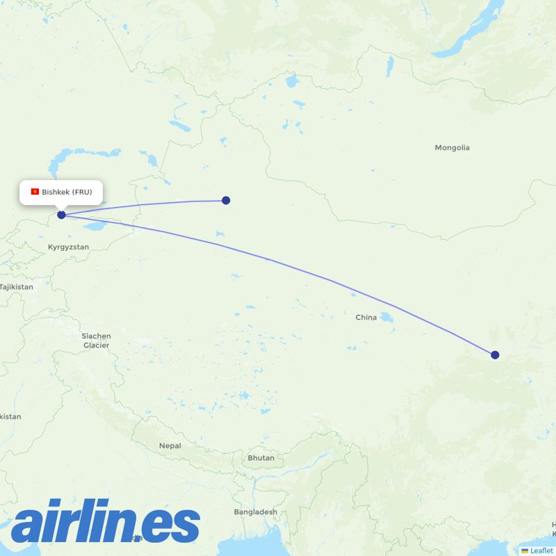 China Southern Airlines from Manas destination map