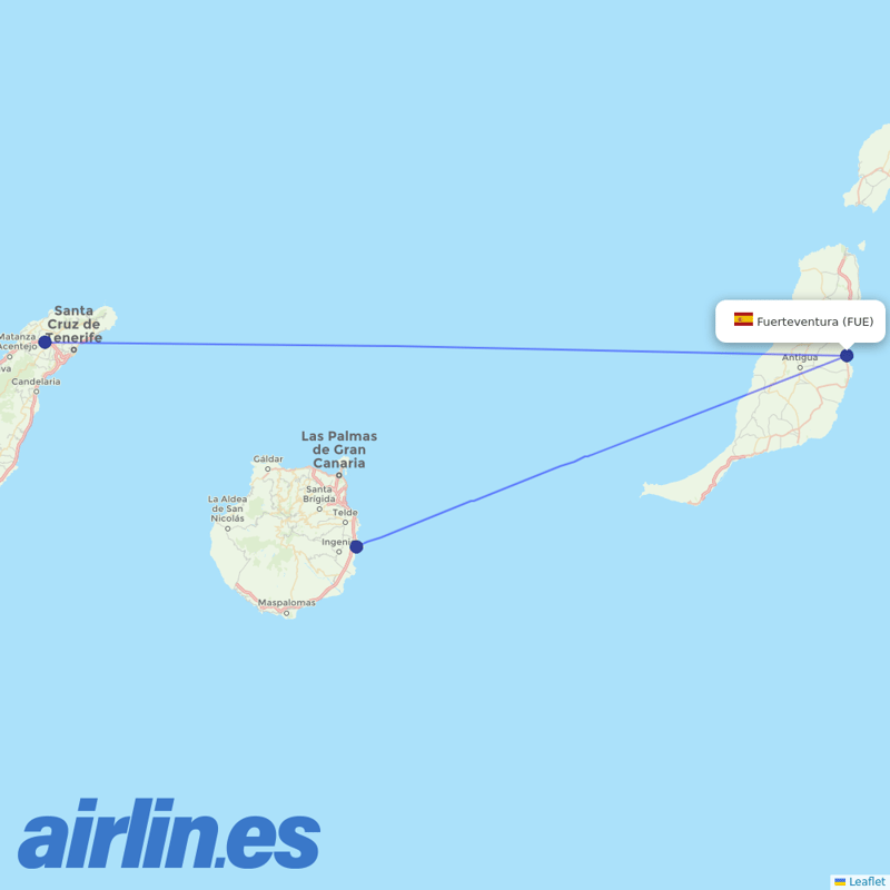 Prescott Support Company from Fuerteventura Airport destination map