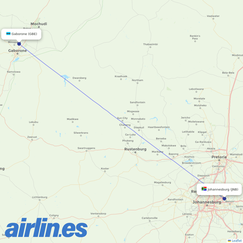 Airlink (South Africa) from Sir Seretse Khama International destination map