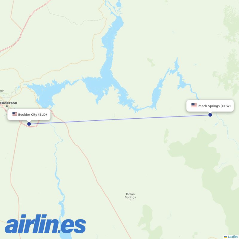 Scenic Airlines from Grand Canyon West Airport destination map
