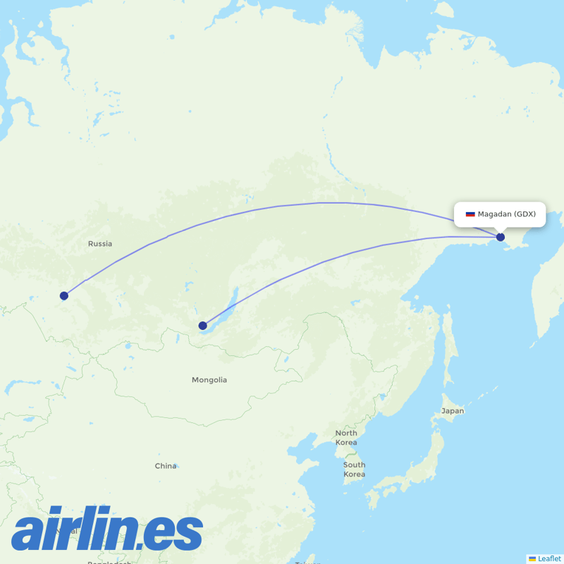 S7 Airlines from Sokol destination map