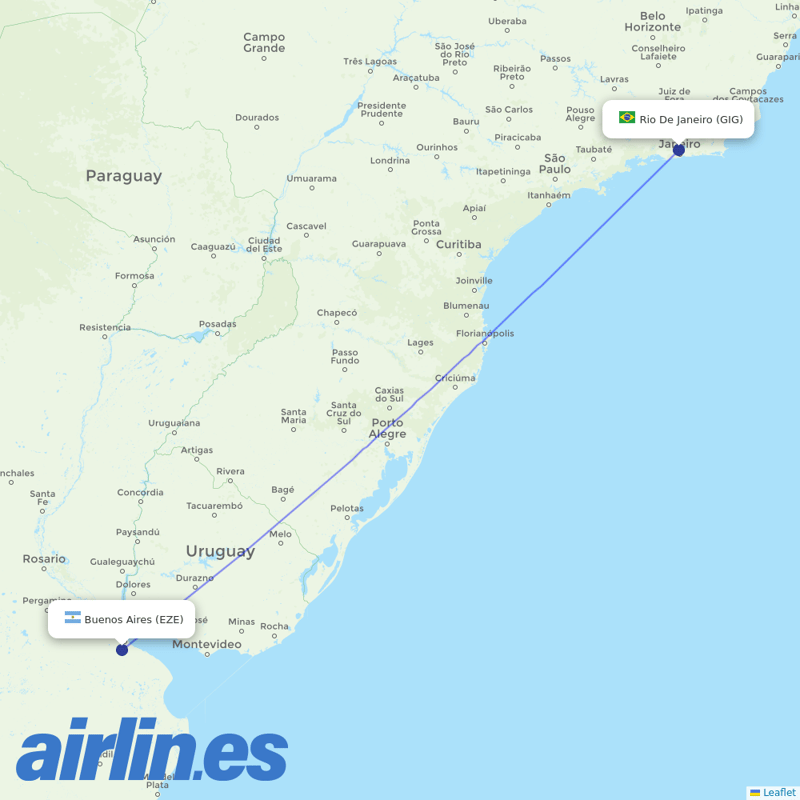 Felix Airways from Galeao Antonio Carlos Jobim destination map