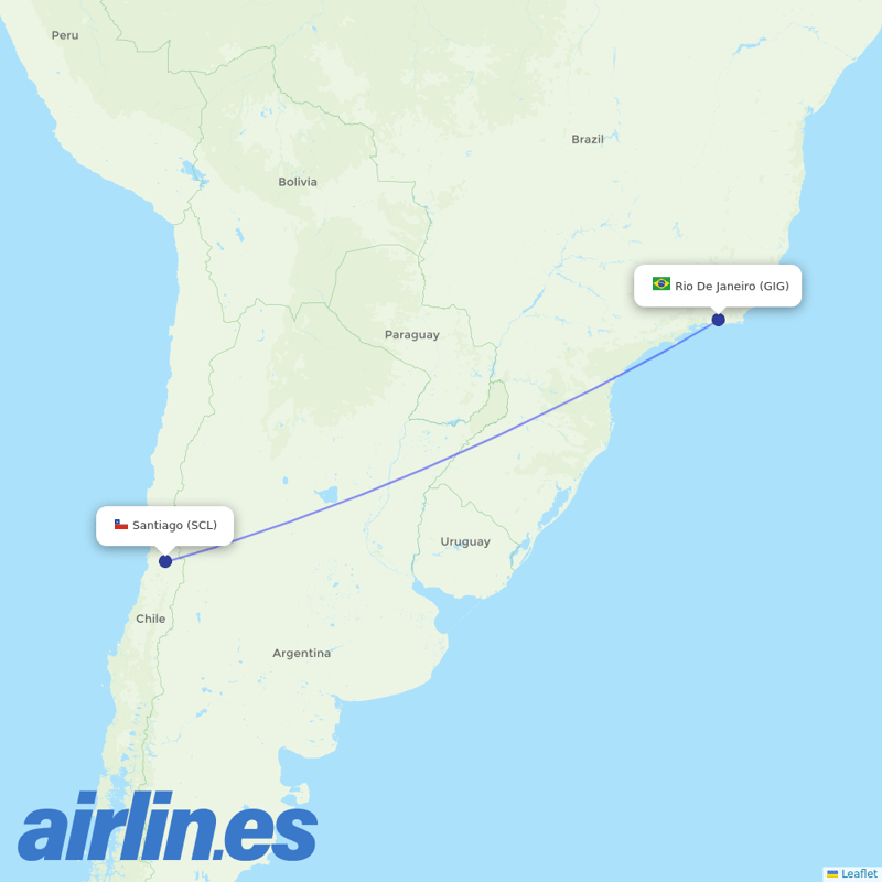 JetSMART from Galeao Antonio Carlos Jobim destination map