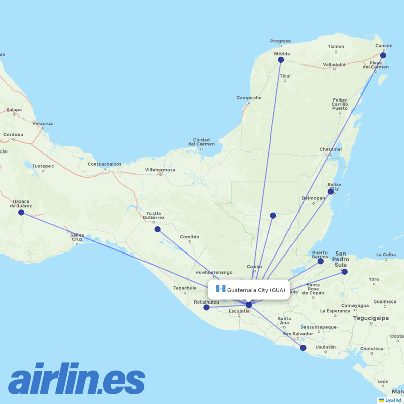 TAG from La Aurora destination map