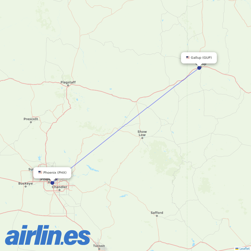 Advanced Air from Gallup Muni destination map