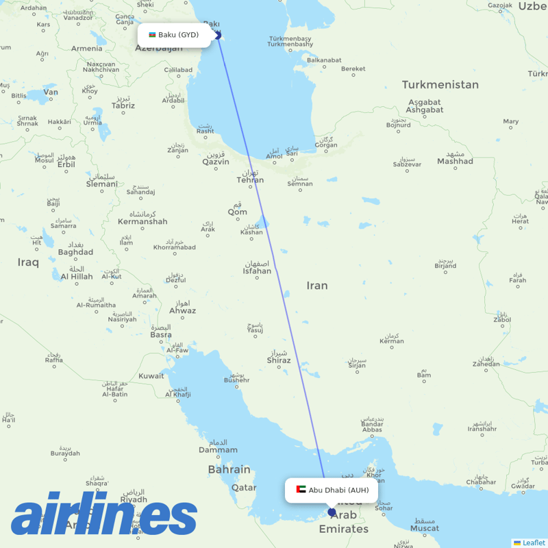 Intercontinental Airways (Gambia) from Heydar Aliyev International Airport destination map