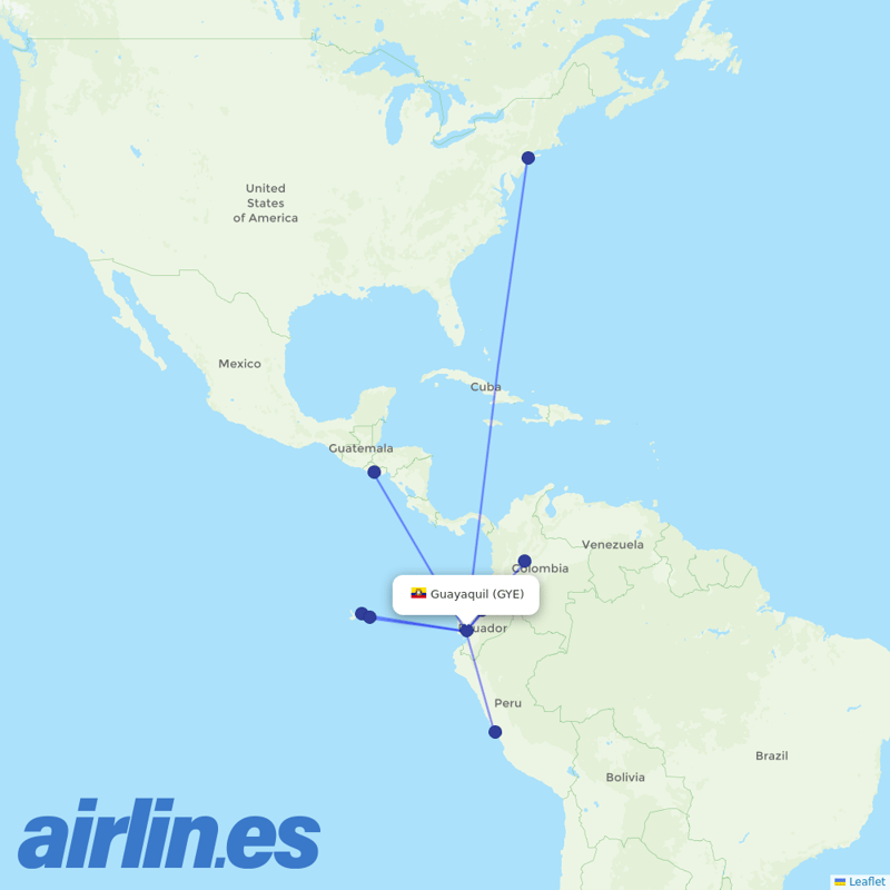 AVIANCA from Simon Bolivar International destination map
