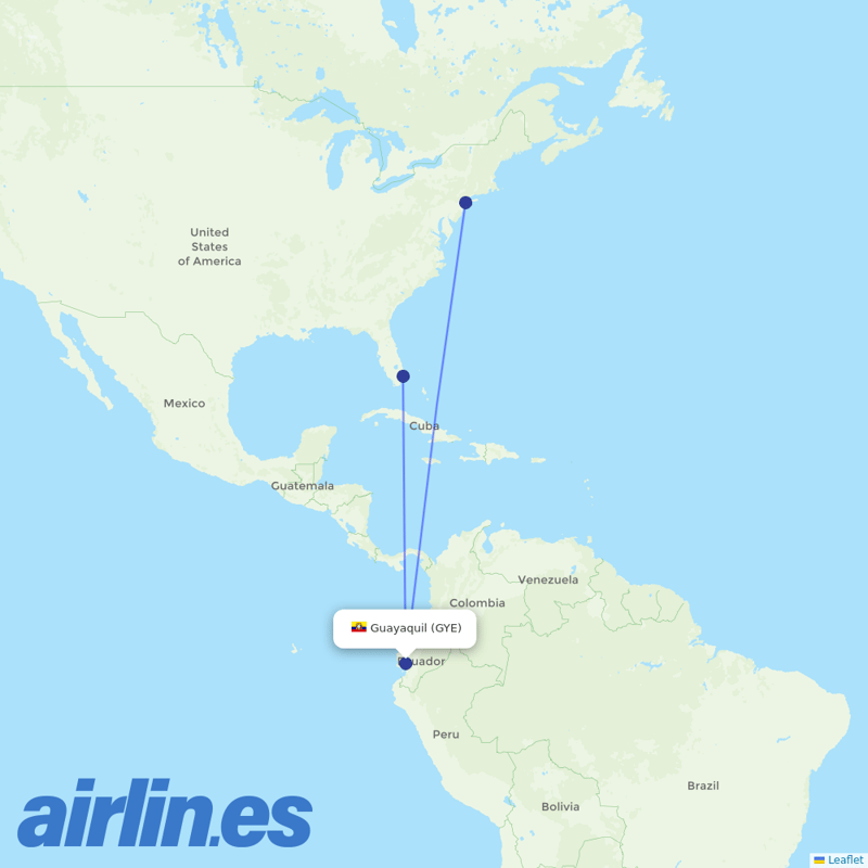 JetBlue Airways from Simon Bolivar International destination map