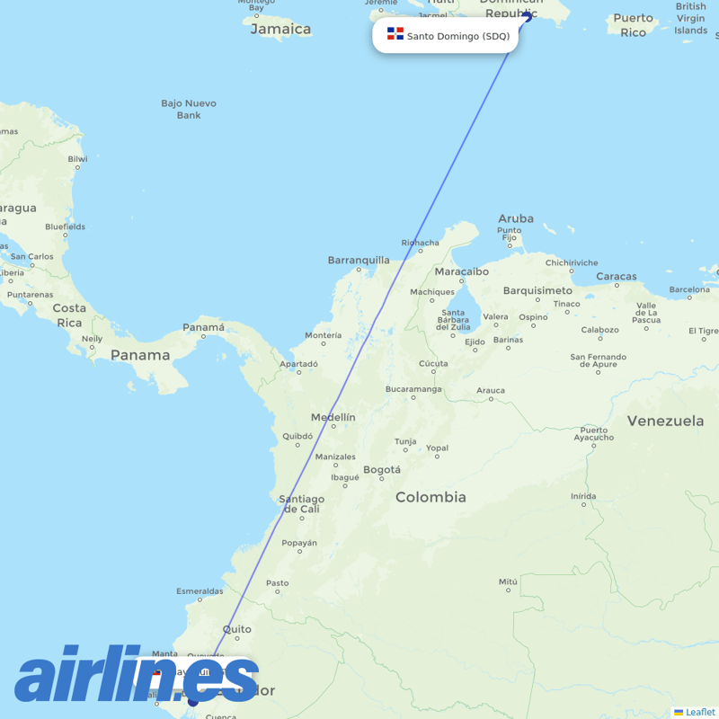 Asian Air from Simon Bolivar International destination map