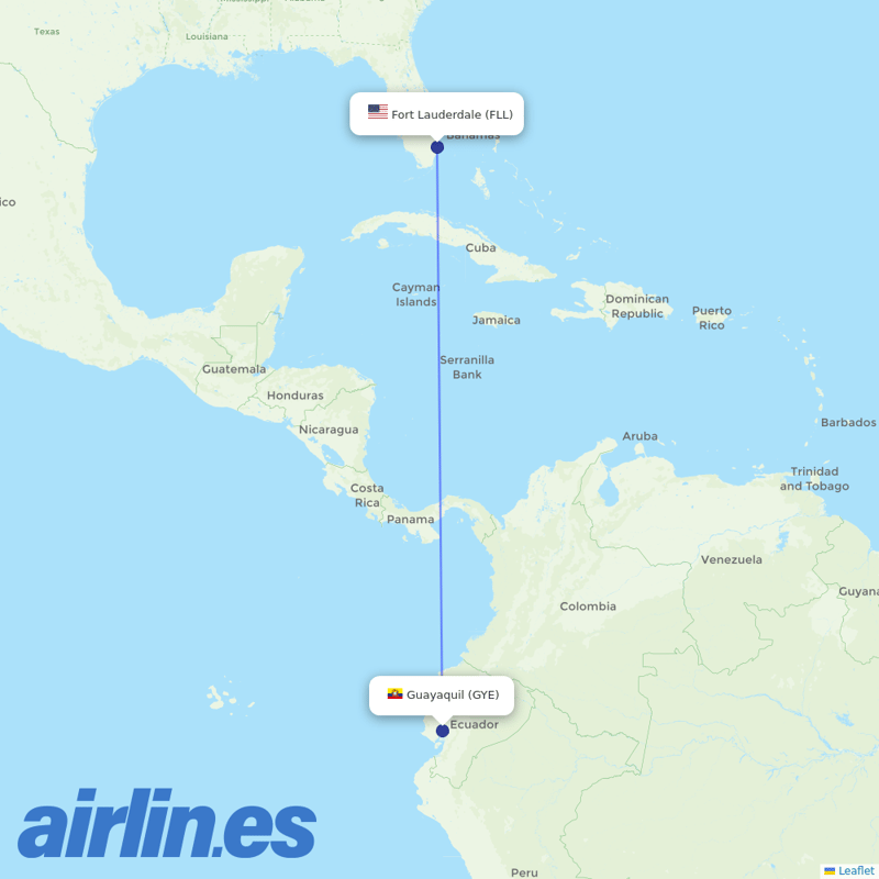 Spirit Airlines from Simon Bolivar International destination map