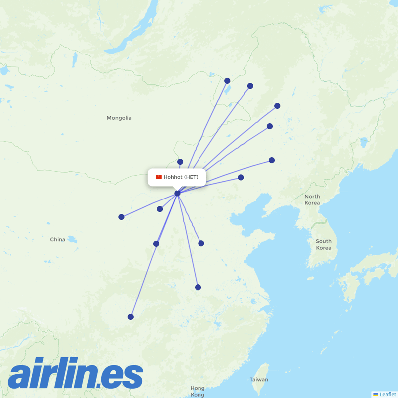 Gestair from Hohhot Baita International Airport destination map