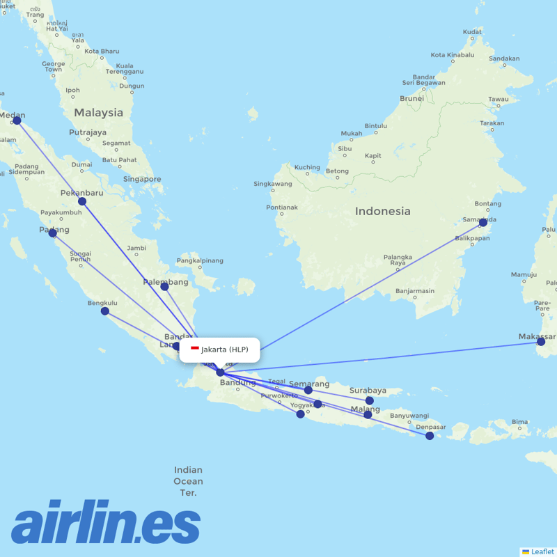 Batik Air from Halim Perdanakusuma International destination map