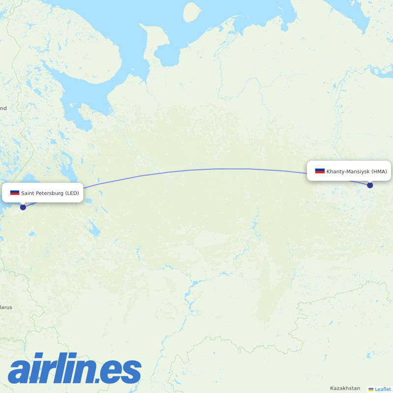 RusLine (Duplicate) from Khanty Mansiysk Airport destination map