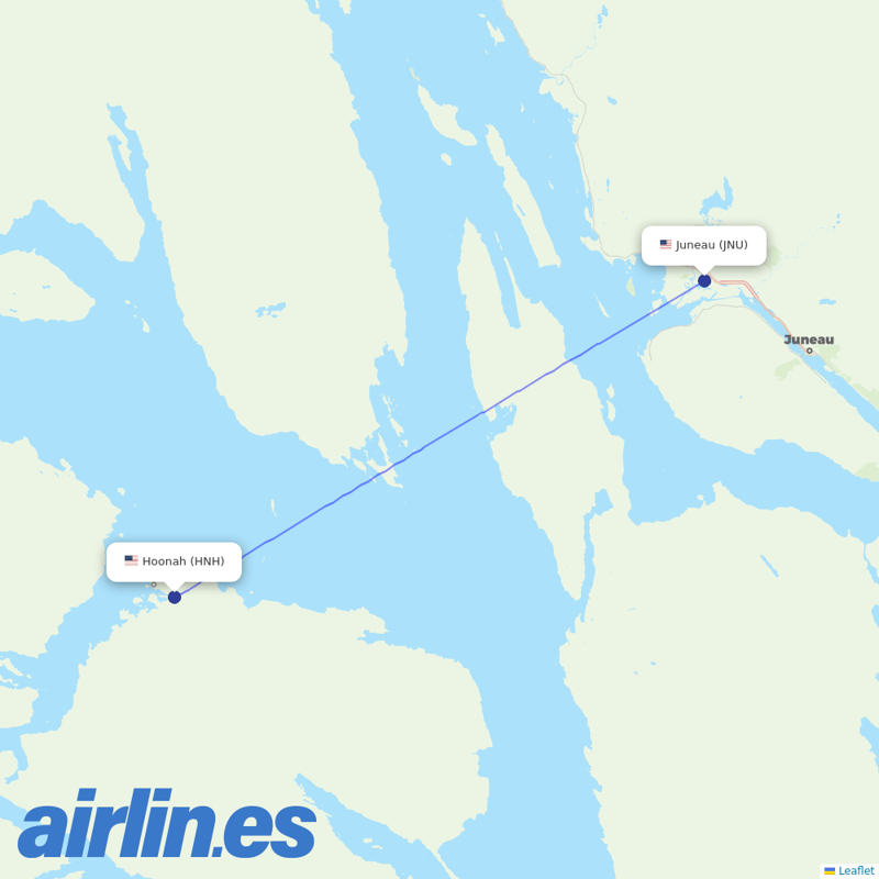 Alaska Seaplanes from Hoonah Airport destination map