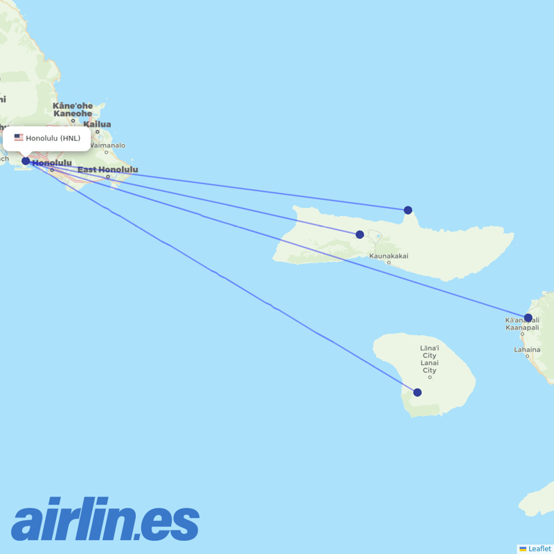 Southern Airways Express from Honolulu International Airport destination map