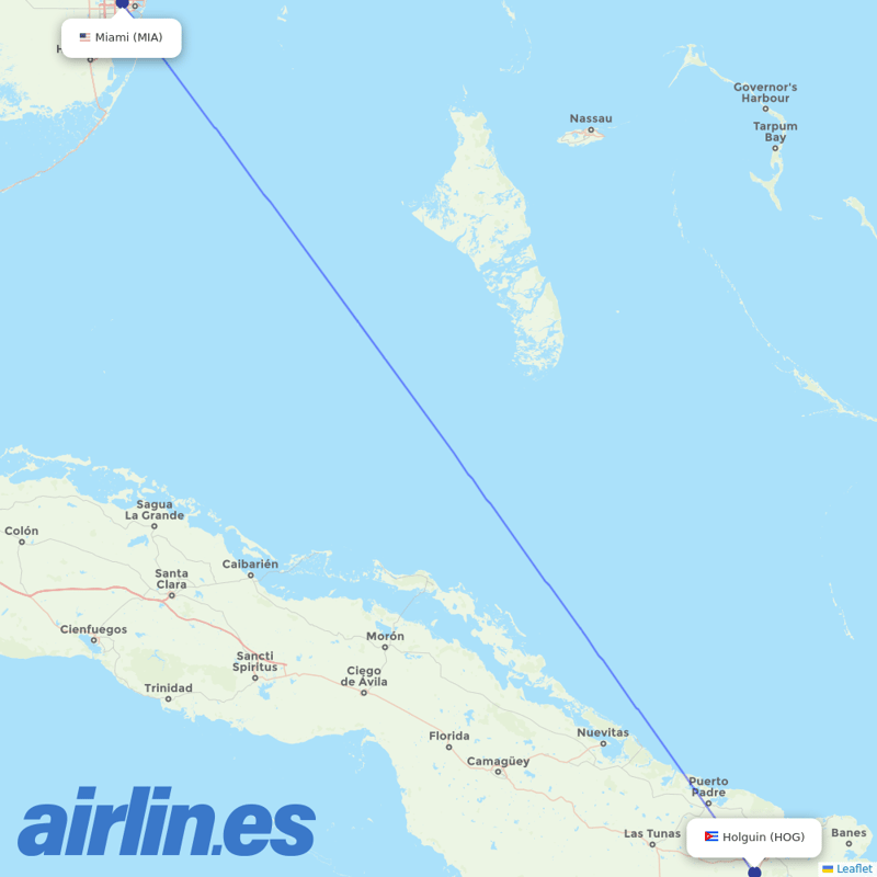 American Airlines from Frank Pais destination map