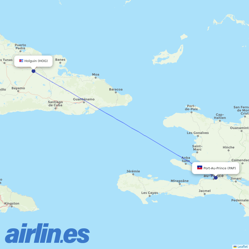 Sunrise Airways from Frank Pais destination map