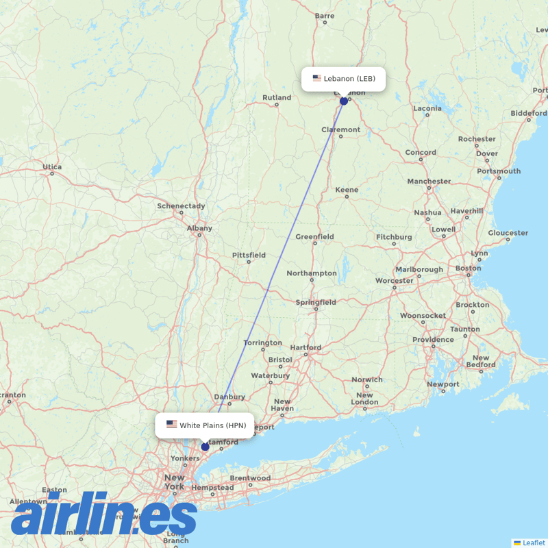 Cape Air from Westchester Co destination map