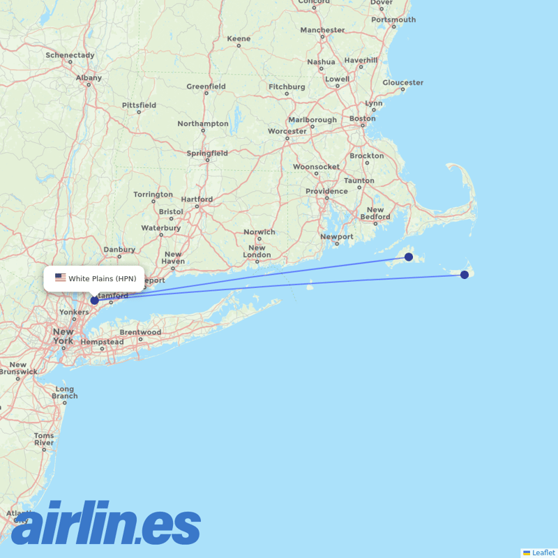 Tradewind Aviation from Westchester Co destination map