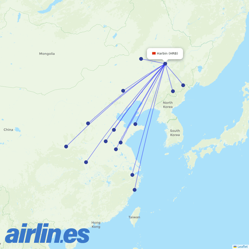 Loong Air from Taiping Airport destination map