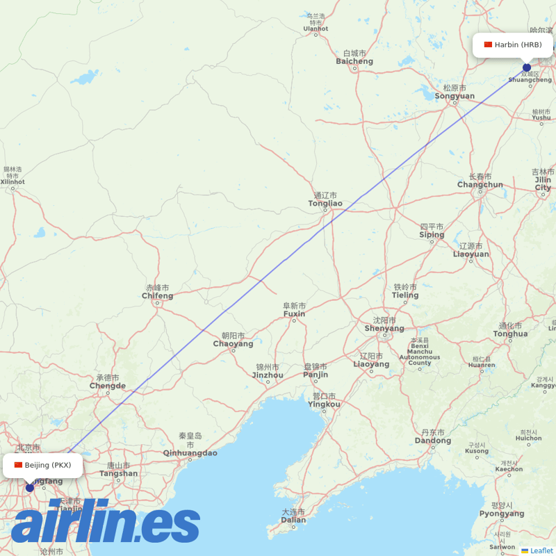China United Airlines from Taiping Airport destination map
