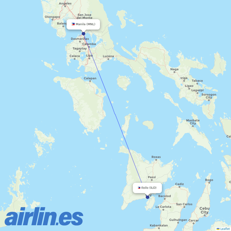 Philippines AirAsia from Iloilo International Airport destination map