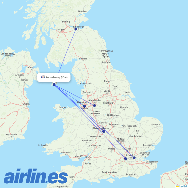 Loganair from Isle of Man destination map