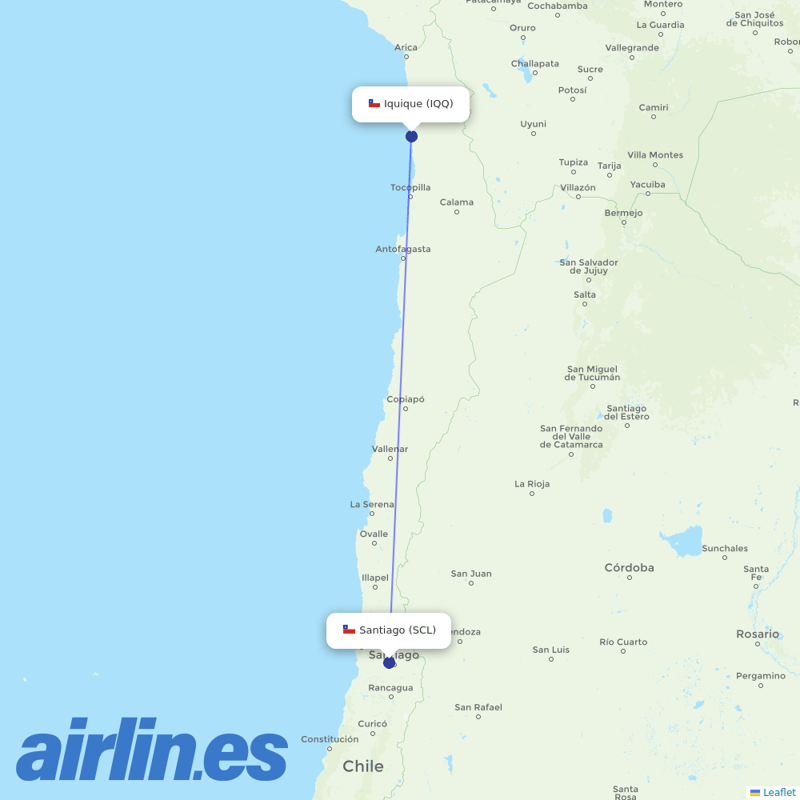 LATAM Airlines from Diego Aracena International destination map