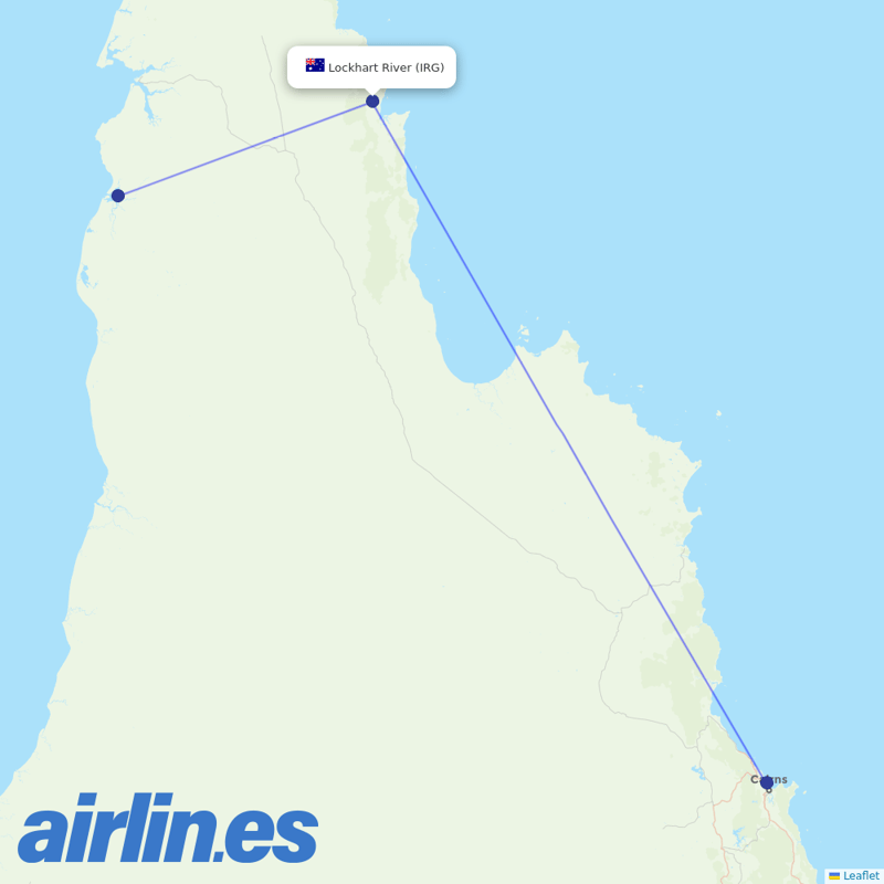 Skytrans Airlines from Lockhart River Airport destination map