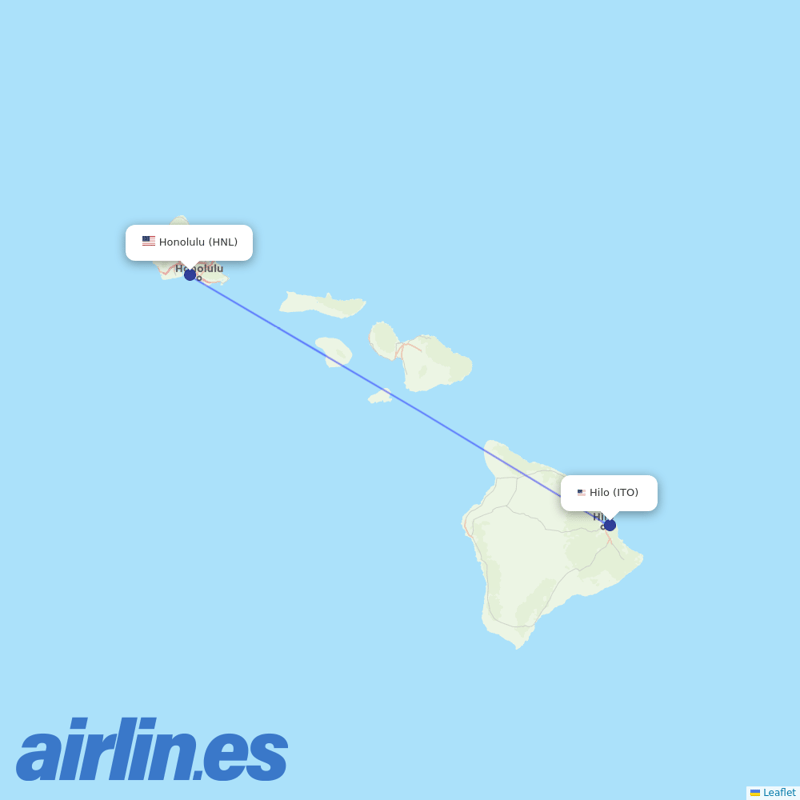Southwest Airlines from Hilo International destination map