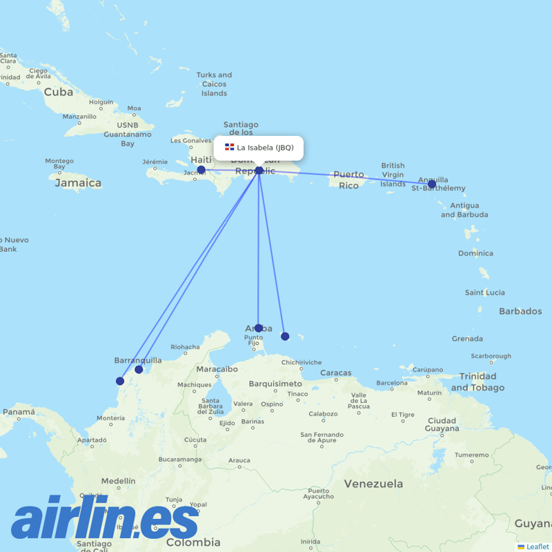 Alliance Air from Dr Joaquin Balaguer International Airport destination map