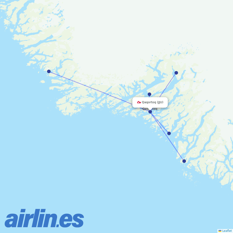 AirGlow Aviation Services from Qaqortoq destination map