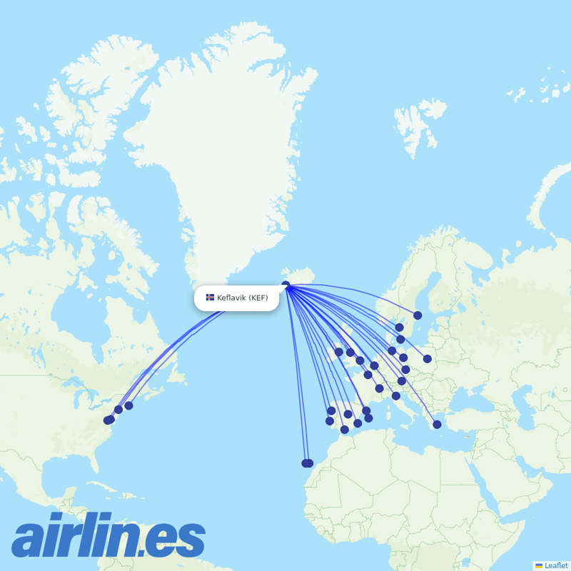 Star Air from Keflavík International Airport destination map