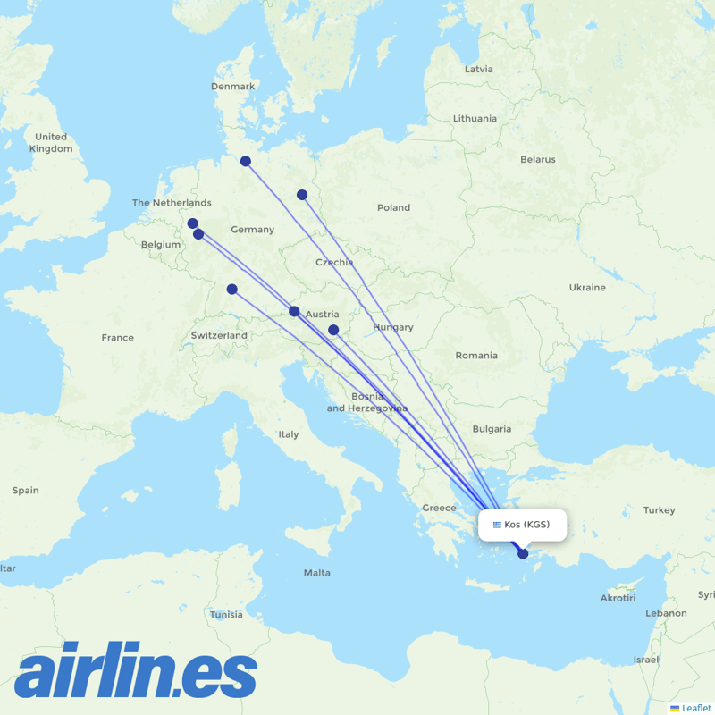 Eurowings from Kos International Airport destination map
