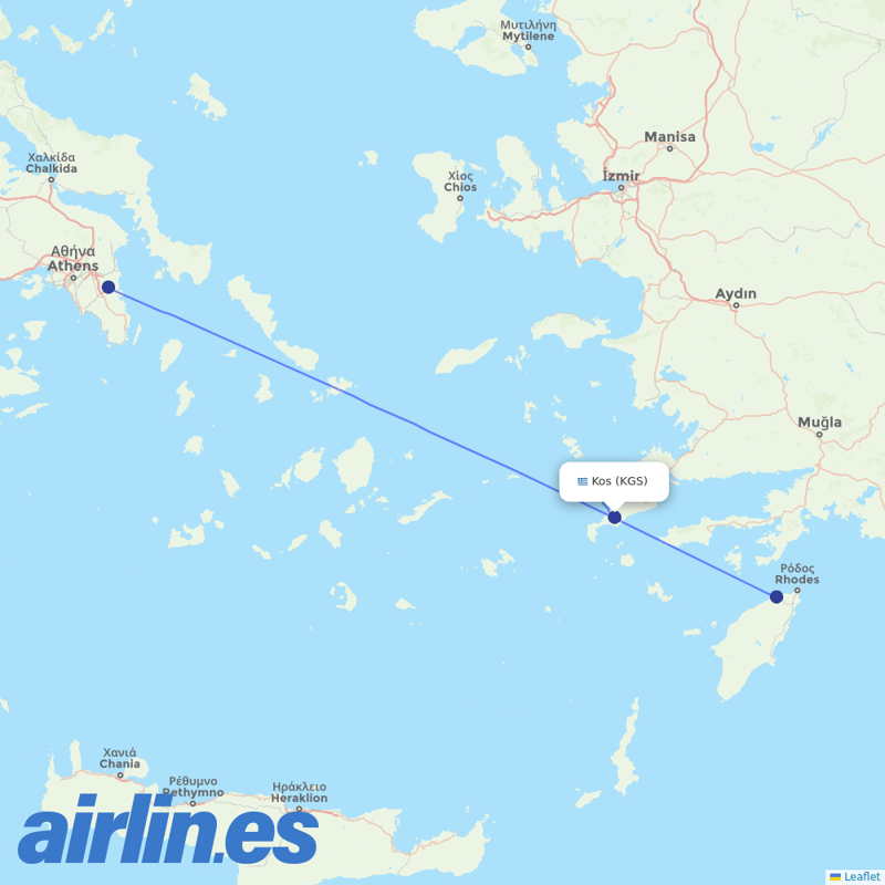 Sky Express from Kos International Airport destination map