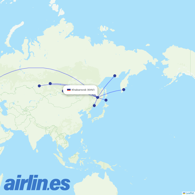 Aeroflot from Novy destination map