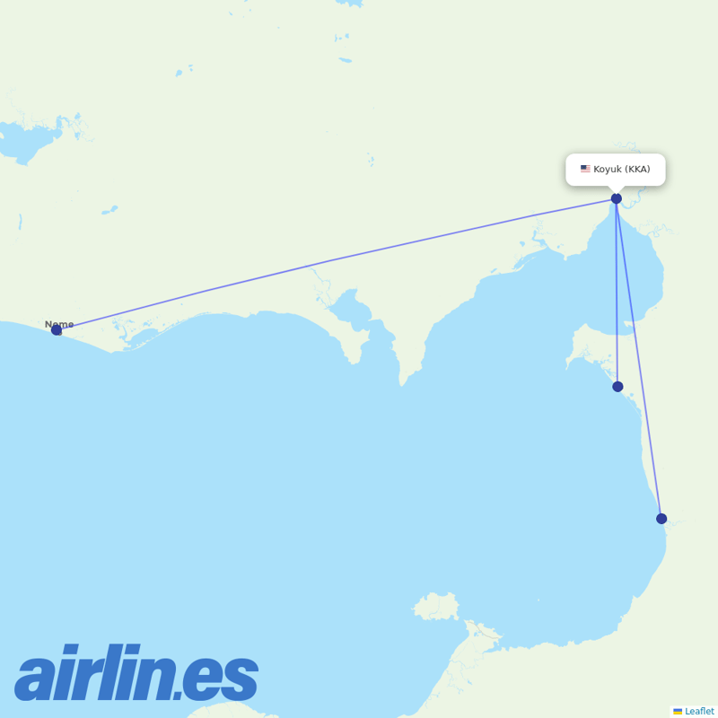 Easy Fly Express from Koyuk Alfred Adams Airport destination map