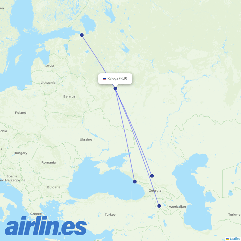 Azimuth Airlines from Grabtsevo Airport destination map
