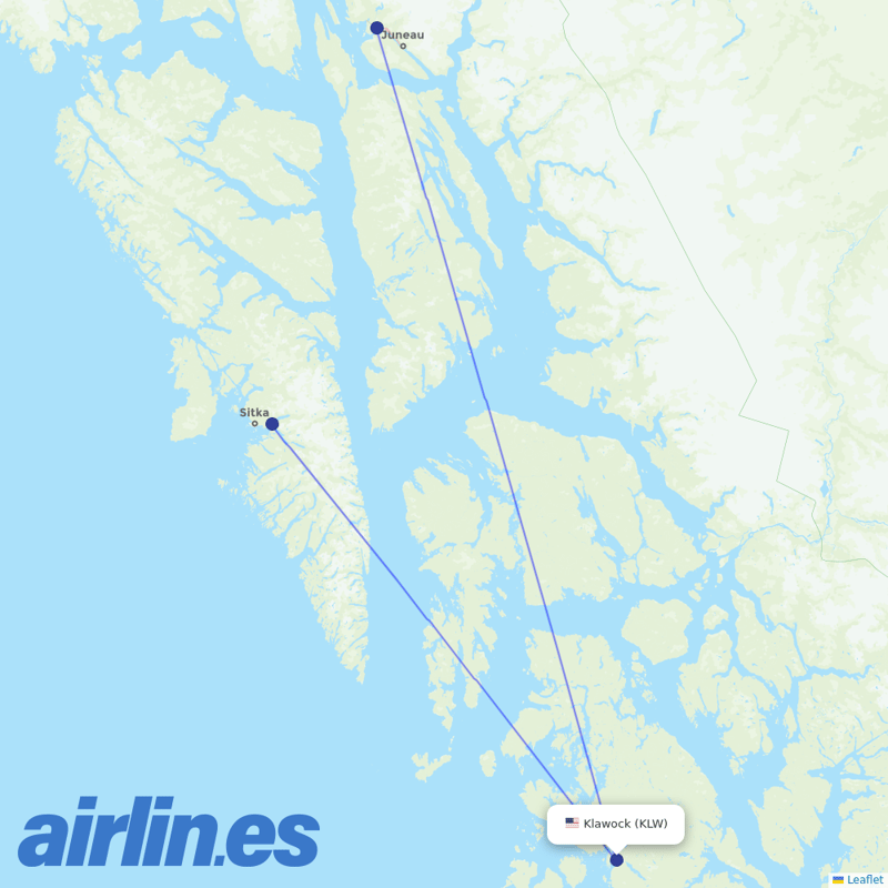 Alaska Seaplanes from Klawock Airport destination map