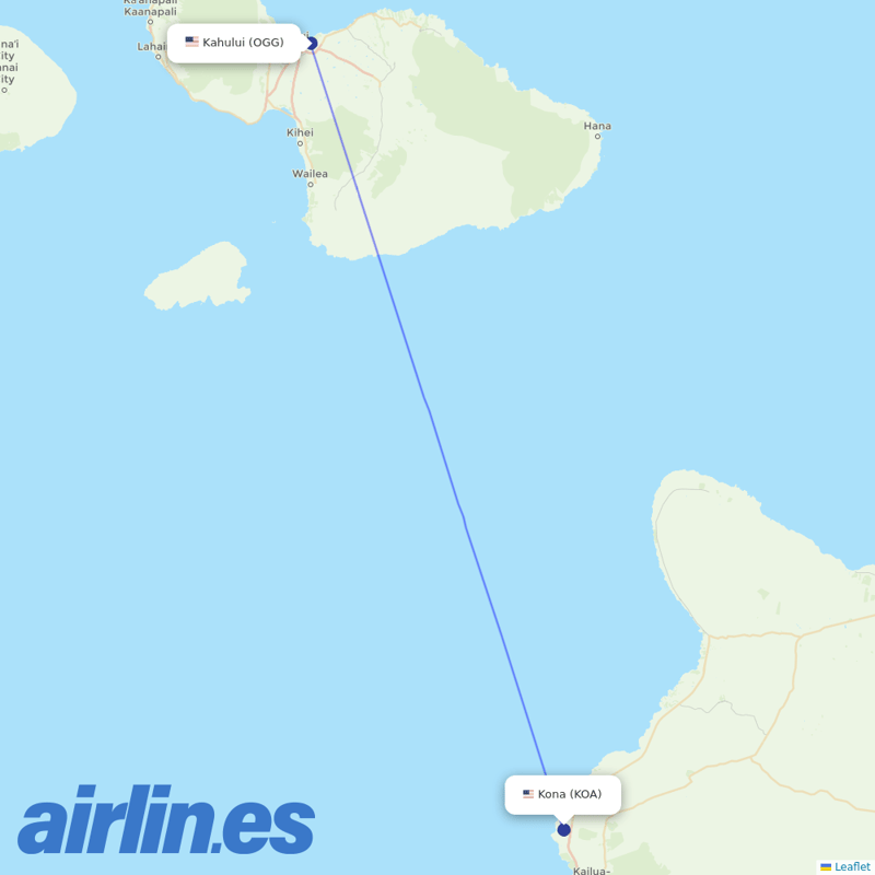Southern Airways Express from Kona destination map