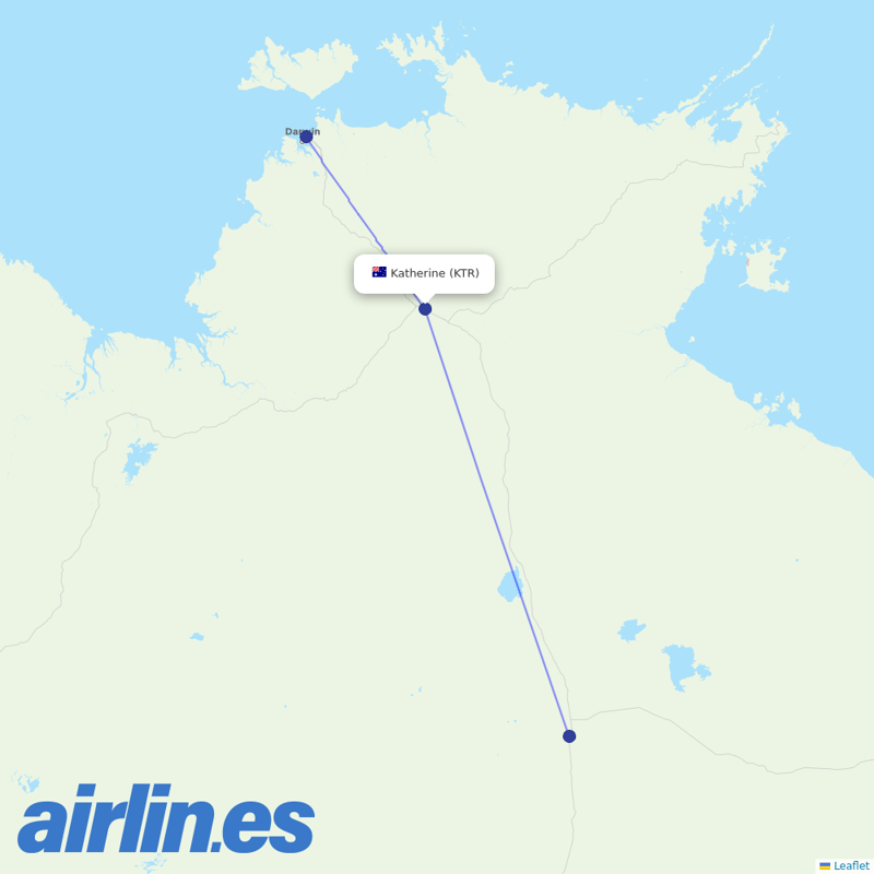 Airnorth from Tindal Airport destination map