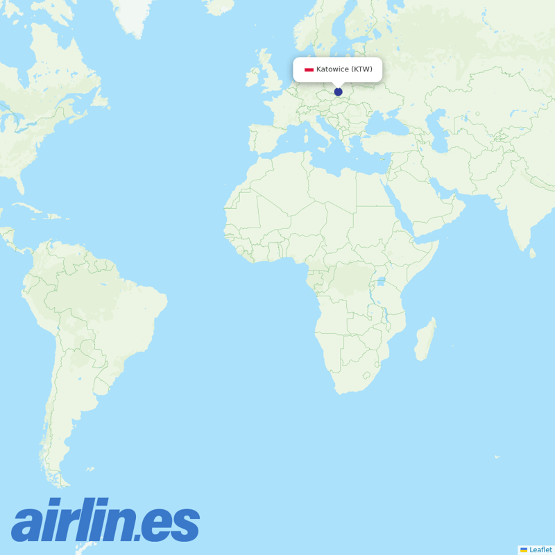 Ryanair UK from Katowice Airport destination map