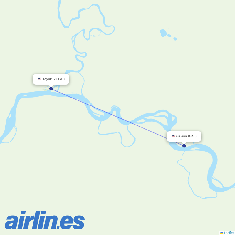 Astral Aviation from Koyukuk Airport destination map