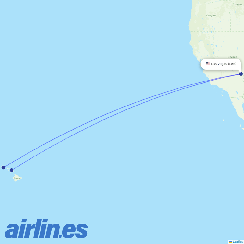 Hawaiian Airlines from Harry Reid International Airport destination map
