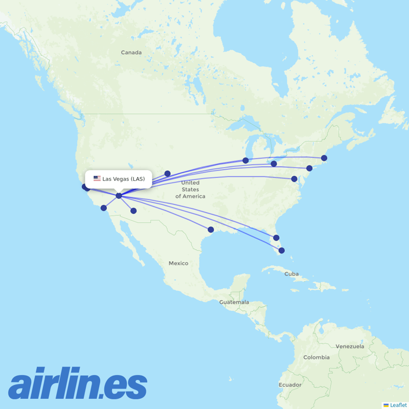 United Airlines from Mc Carran International destination map