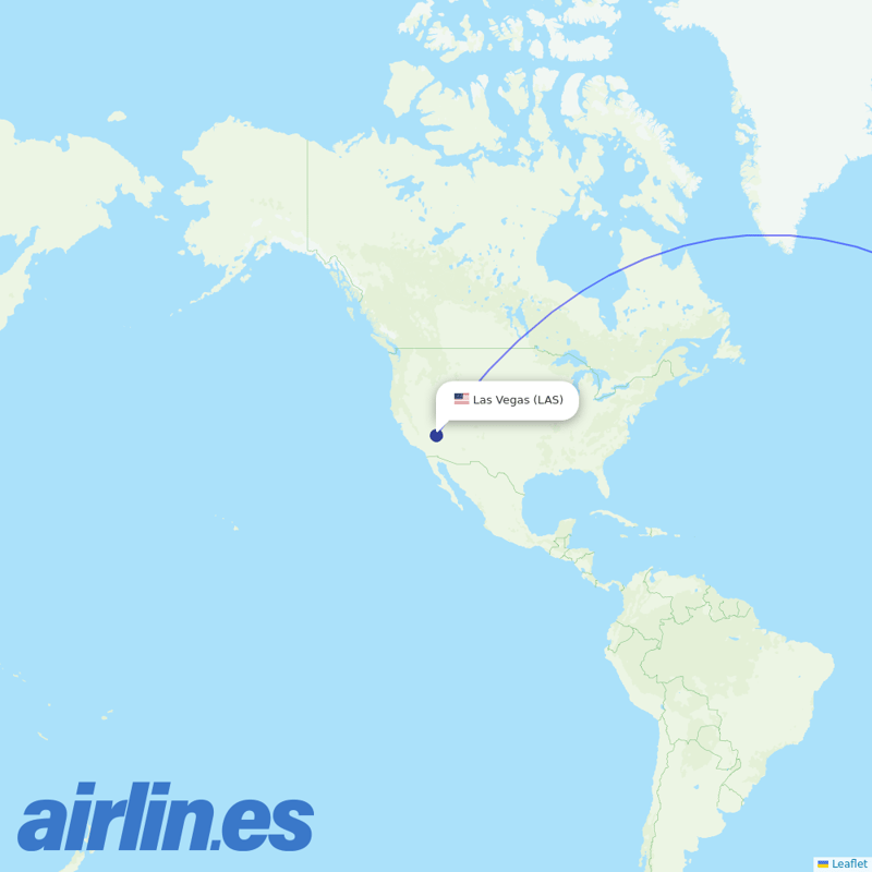 Virgin Atlantic from Harry Reid International Airport destination map