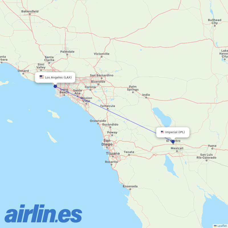 Southern Airways Express from Los Angeles International destination map