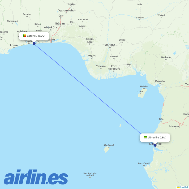 Mauritania Airlines International from Libreville Leon M Ba destination map